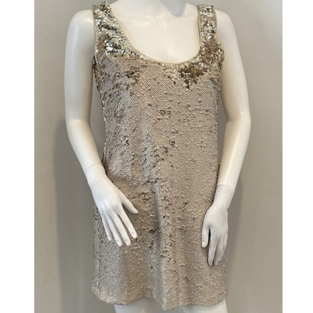 Va Va Voom! Gold & Ivory Sequin Mini, Size S